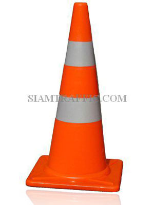 Traffic Cone MM plastic attached with reflective sticker