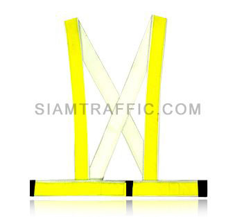 ReflectiveSafetyVestSWB03Frontเสื้อกั๊กสะท้อนแสงแบบ SWB ผ่าหน้า ใช้ตีนตุ๊กแกแปะติด-ฉีกออก ขนาดฟรีไซส์ SWB04 ด้านหน้า