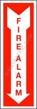 Fire Protection Sign F 08 size 15 x 45 cm. Fire alarm