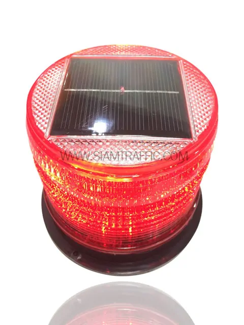 Solar cell flashing light red