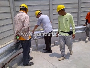 Crash barrier at Nissan Motor Thailand