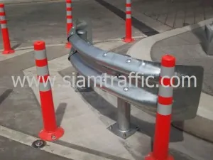 Guardrail and traffic pole at Siriraj Hospital