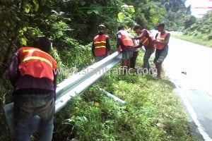 Highway guardrail Nakhon Si Thammarat Highway District Thung Song