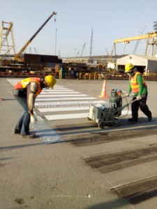 Road marking at Unithai Shipyard and Engineering