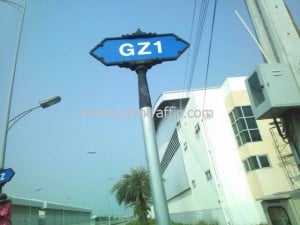 Street signs Bangkok Free Trade Zone Bang Sao Thong