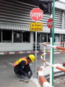 Traffic sign at Toyota Motor Samrong