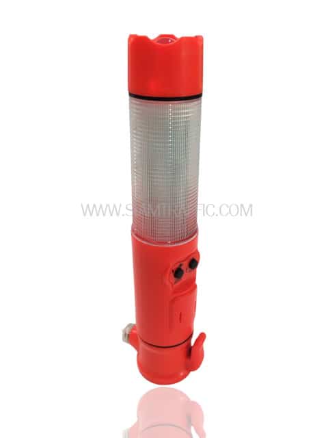 Traffic safety baton light with fastener