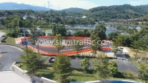 Plastic road barrier private go kart track in Phuket