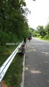Road crash barrier at Kamphaeng Phet Highway District