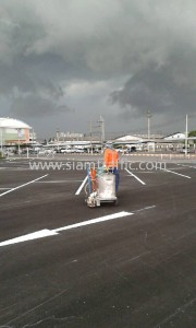 Parking lots line marking services at Sia Rangsit