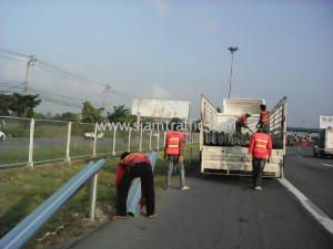 Steel highway guardrail intercity motorway