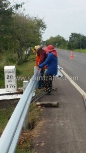 Galvanized w beam guard rail crash barrier Huailavia to Raka Buriram Highway