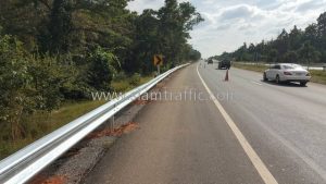 Steel road guard rails Nam Ang to Wang Pha Chan Uttaradit Highway