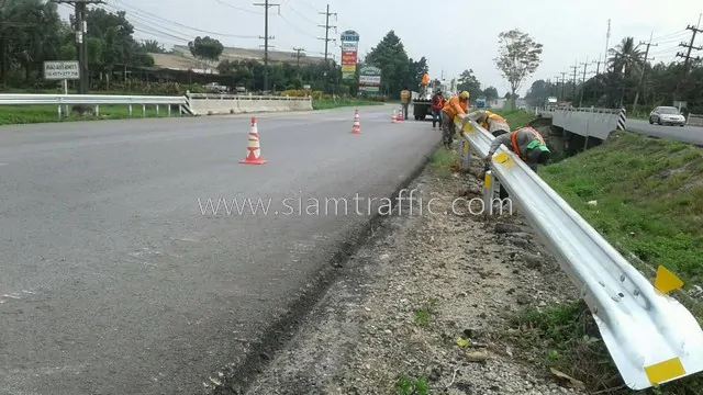 W-BEAM GUARD RAILS ทางหลวงหมายเลข 4 น้ำรอด-พ่อตาหินช้าง-วังครก-เสียบญวน