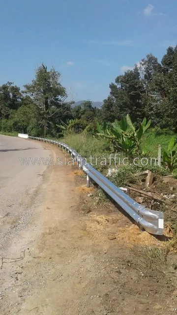 Galvanized crash barrier Rural Road No.4112 Chumporn