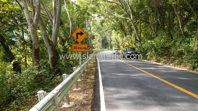 Guardrails Highway No.1256 Pua - Doi phukha National Park Nan Province