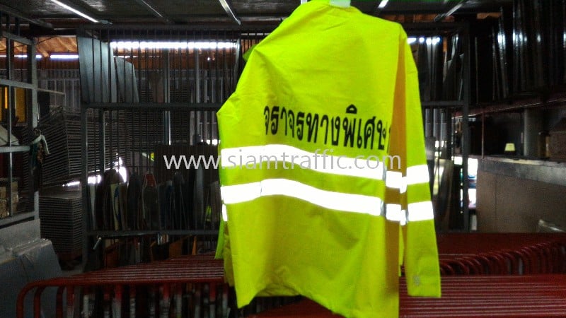 เสื้อกันฝนอย่างดี สกรีนข้อความ จราจรทางพิเศษ 1 จำนวน 132 ตัว