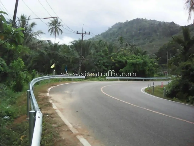 Highway guard rail Kra Buri to Ngao Ranong Highway