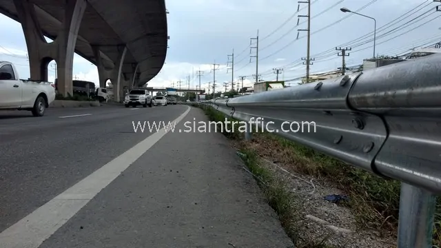 Highway guardrail Highway No.34 Bang Wua - Bang Pakong Chachoengsao Province