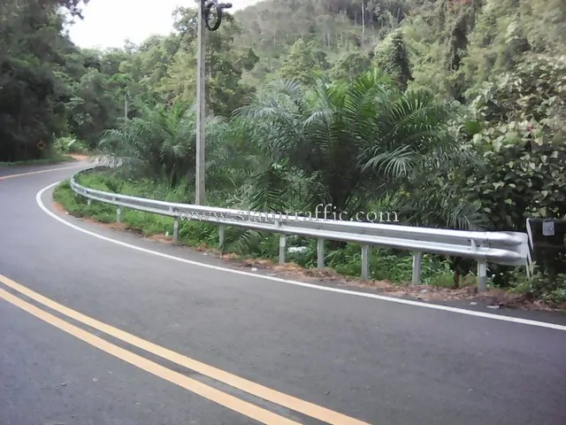 Highway metal guard rails Bang Si Kim to Kao Khai Ranong Province