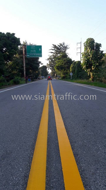 Line marking thermoplastic Sawankhalok to Si Satchanalai Sukhothai Province