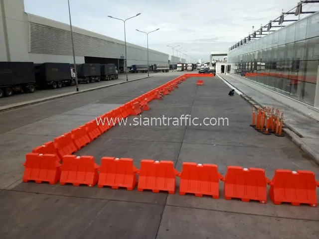 Plastic barrier and traffic cones Khao CP Ayutthaya