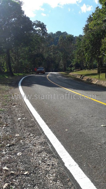 Road marking thermoplastic Si Satchanalai National Park Sukhothai