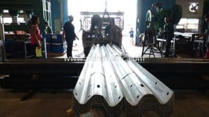 Highway guardrail at Amphoe Don Chedi, Suphan Buri Province