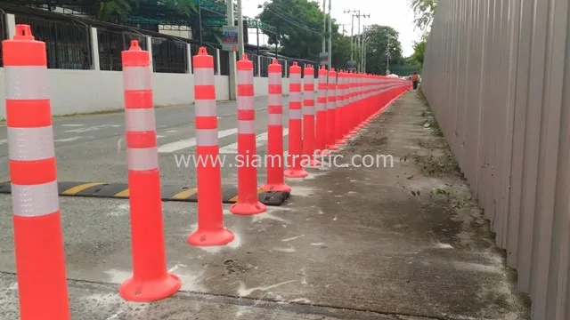 Reflective traffic posts installation at Lycée Français International de Bangkok