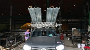 Road guardrails at Amphoe Sawang Wirawong, Ubon Ratchathani Province