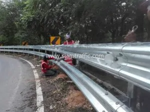 Steel guardrail at Lampang 1 Highway District