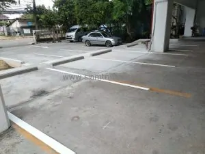 White line road markings at TDRI: Thailand Development Research Institute Ramkhamhaeng Soi 39