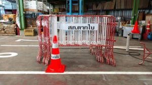 Parking cone and portable barrier Tak Bai Police Station