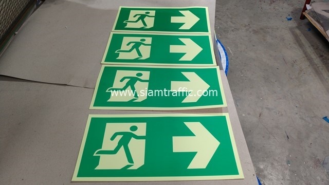 Photoluminescent fire exit sticker