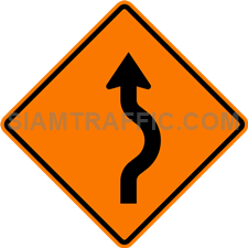 2.1-14 Construction sign – Diverted traffic, first to right.