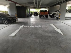 White Line Road Marking Tropicana Condo at BTS Erawan