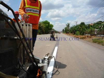 Thermoplastic road marking service at Cambodia from Poipet to Siemriep