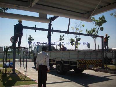 Height limiting bar made by I-Beam structural steel at Toyota