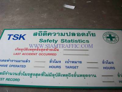 ป้ายเซฟตี้ ป้ายสถิติความปลอดภัย Safety Statistic