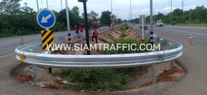 การ์ดเรล ติดตั้งที่ถนนวงแหวนรอบเมืองขอนแก่นด้านทิศตะวันตก