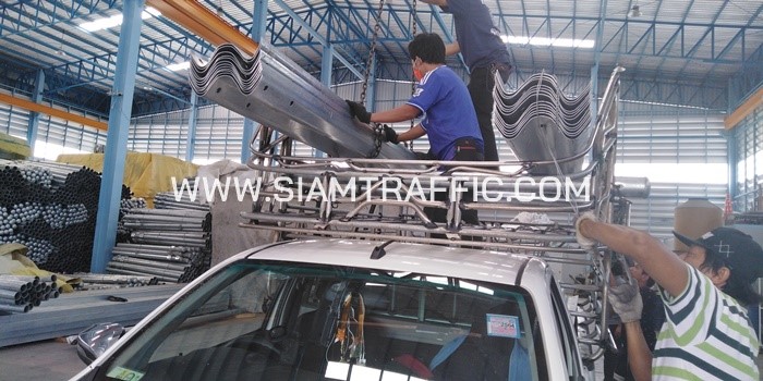 Road Guard Rail at Amphoe Mueang Rayong, Rayong Province
