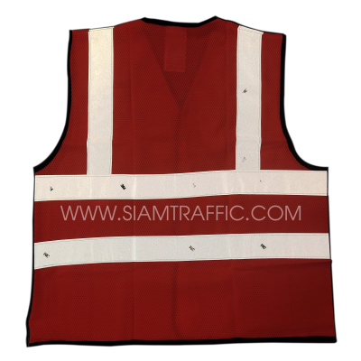 3M  red orange safety vest - back (with flash)