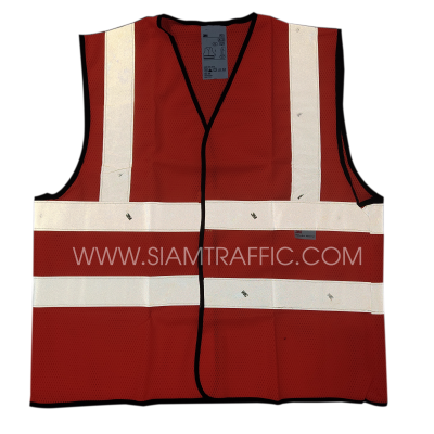 3M  red orange safety vest - front (with flash)