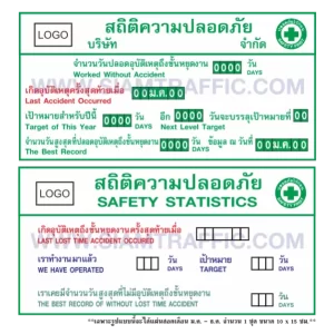 ป้ายสถิติความปลอดภัยในโรงงาน